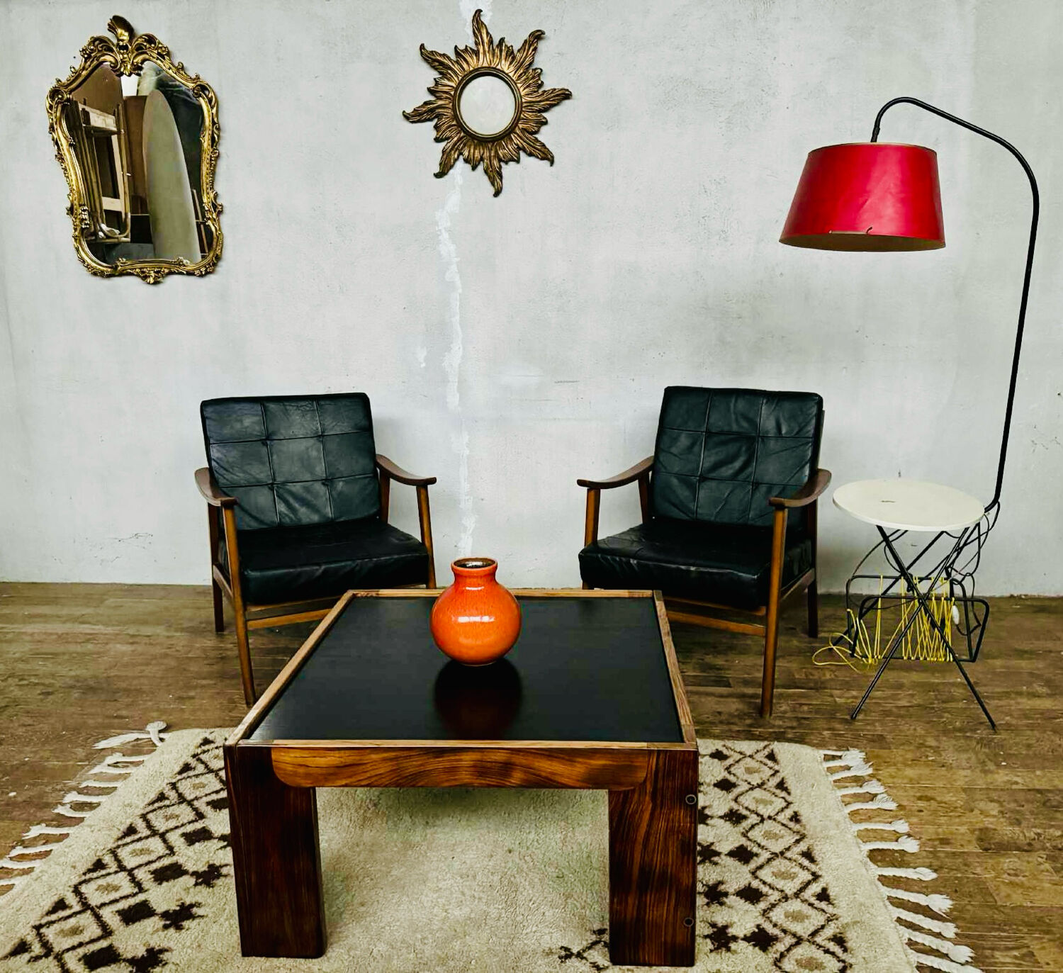 Pair of Thonet Boomerang armchairs designed by Antonin Suman