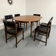 Vintage teak extendable round dining table Scandinavian design 1960s