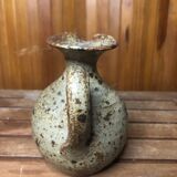 Old vintage brown stoneware pitcher