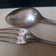 Housewife 12 forks and 12 tablespoons in silver metal