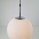 Sphere Pendant in White Satin Opal Glass from Glashütte Limburg, 1970
