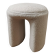 Léon stool in white boucle fabric
