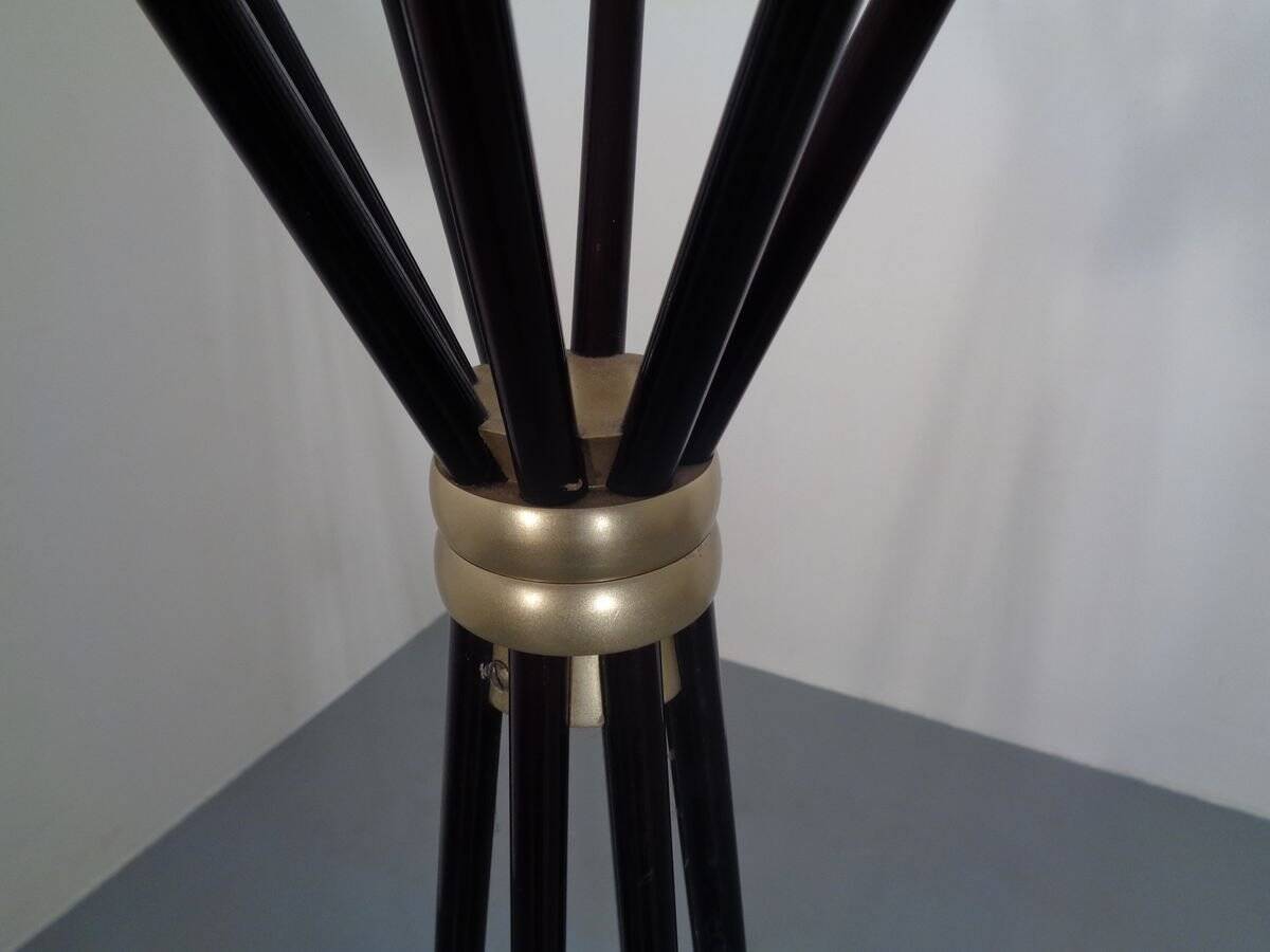 Italian copper and steel tubular coat rack, 1950s