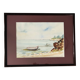 Framed antique watercolor, Gulf of Morbihan