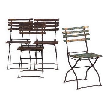 Vintage outdoor folding chairs (c.1920). Set of 4 pieces #33