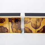 Pair of brass cabinets oxidized 1970
