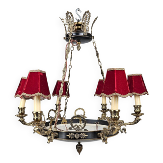 Empire-Style Ceiling Lamp — Sheet Metal & Brass — 20th Century — Classic Ar