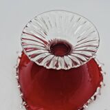 Red blown glass bowl