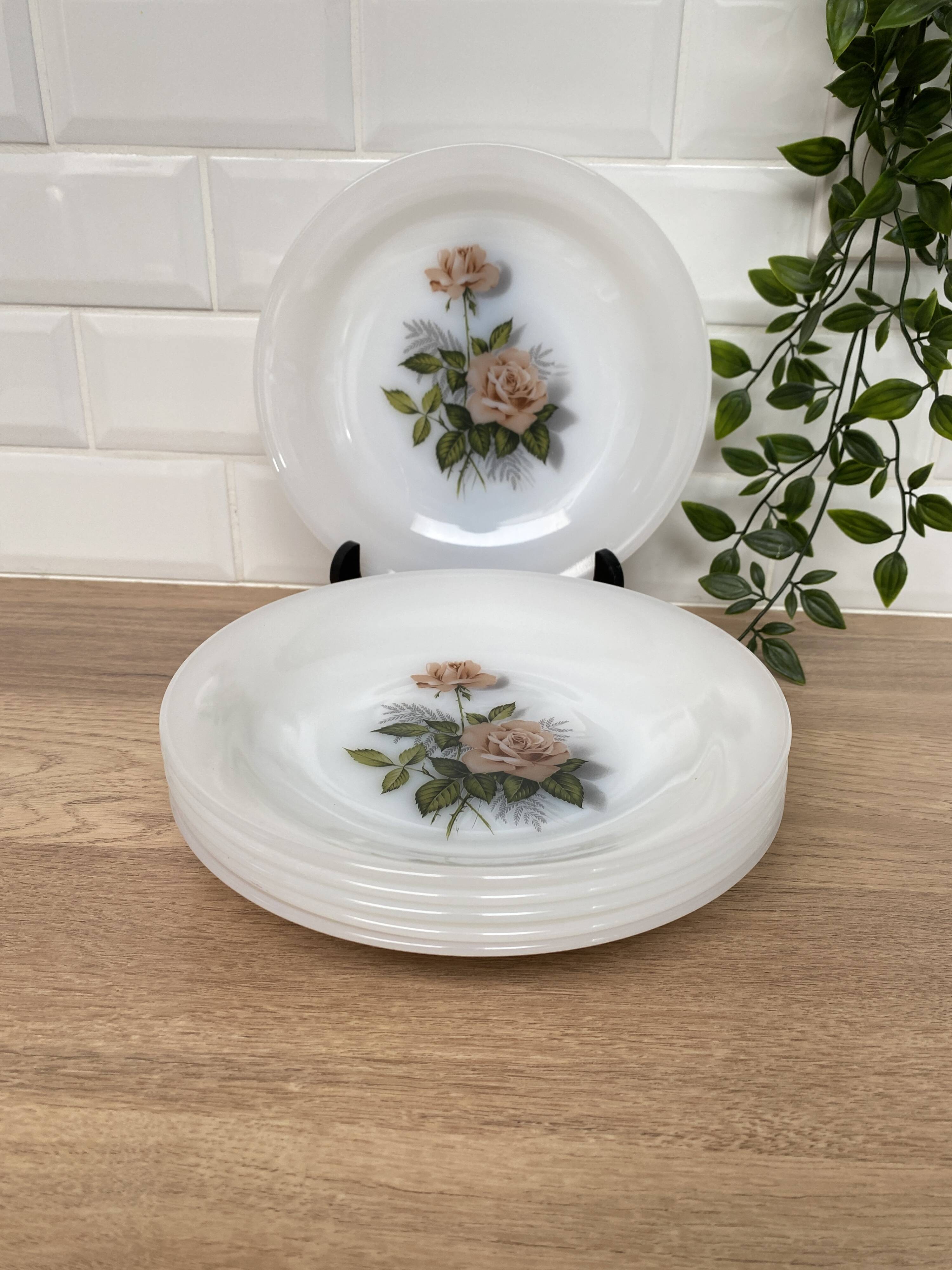 Set de 6 assiettes creuses Arcopal Rose de France