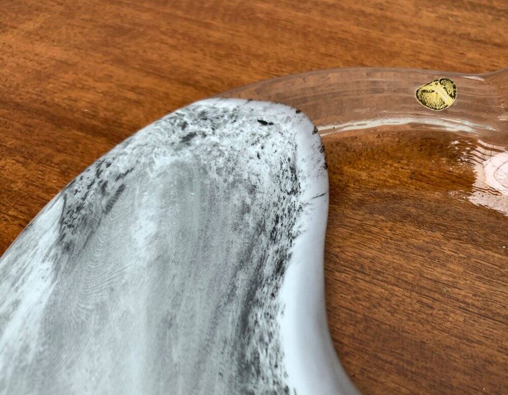 German Vintage Art Collection Richartz Plate and Bowl in Glass by Hans Jürgen Richartz for Mathildenhütte, Solingen, Set of 2