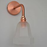 Frosted glass wall light and copper support