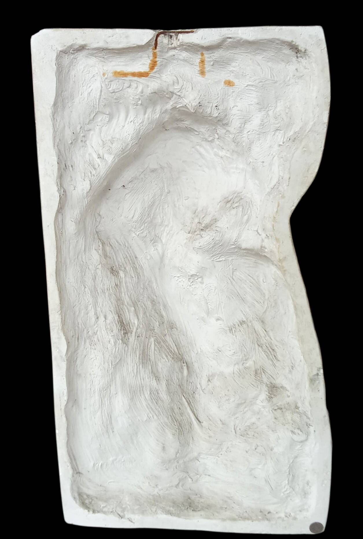 Ancient large bas-relief plaster sculpture of the Goddess Nike