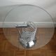 Table d'appoint chrome et verre vintage design space age