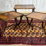 Set of English nesting tables in mahogany from the 1950s.