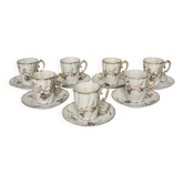 Set of 7 Porcelain Cups and Saucers | Elegant Floral Decor