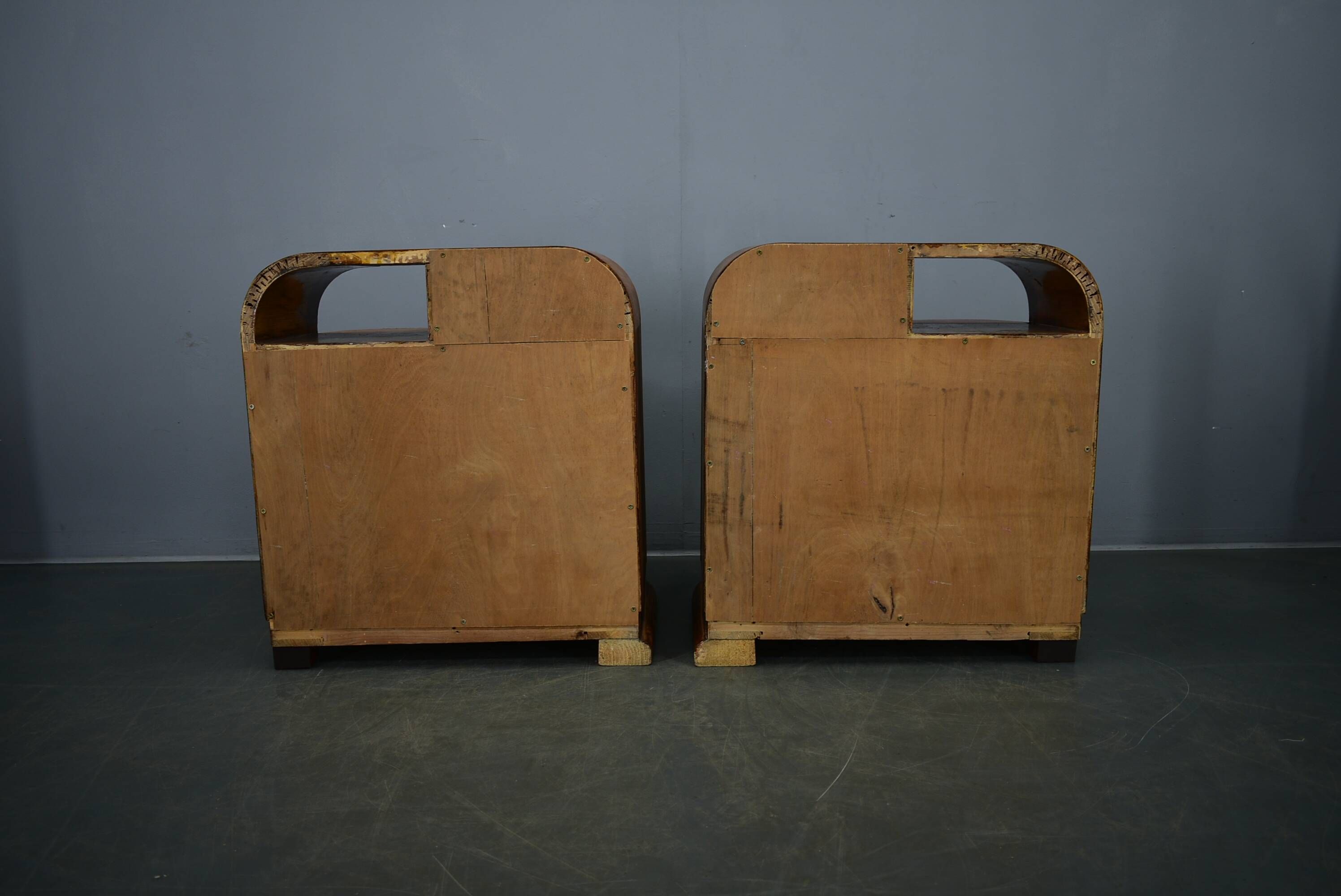 1939s Pair of Art Deco Bedside Tables, Czechoslovakia