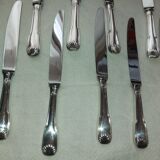 12 Silver Metal Ercuis Table Knives Box