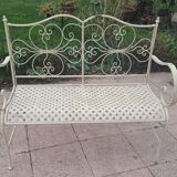 Wrought iron garden bench