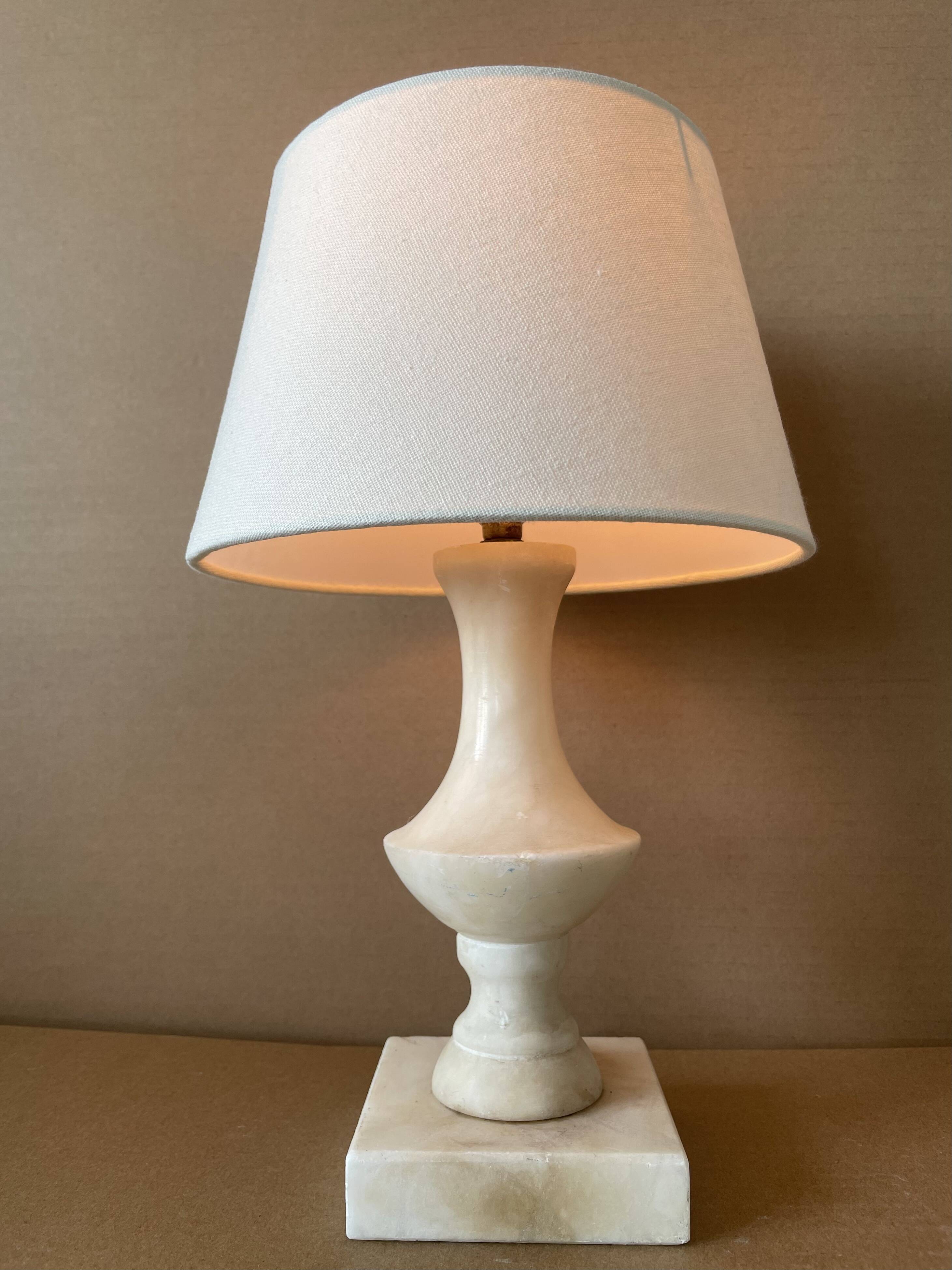 Old alabaster table lamp