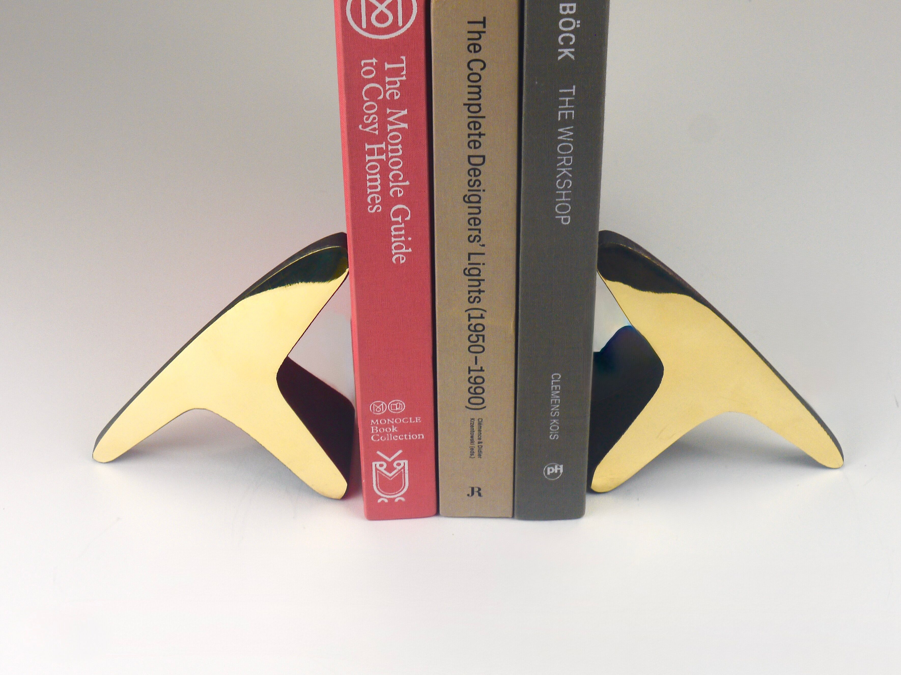 Pair Carl Auböck Minimalist Mid-Century Brass Bookends #3847, Vienna, Austr
