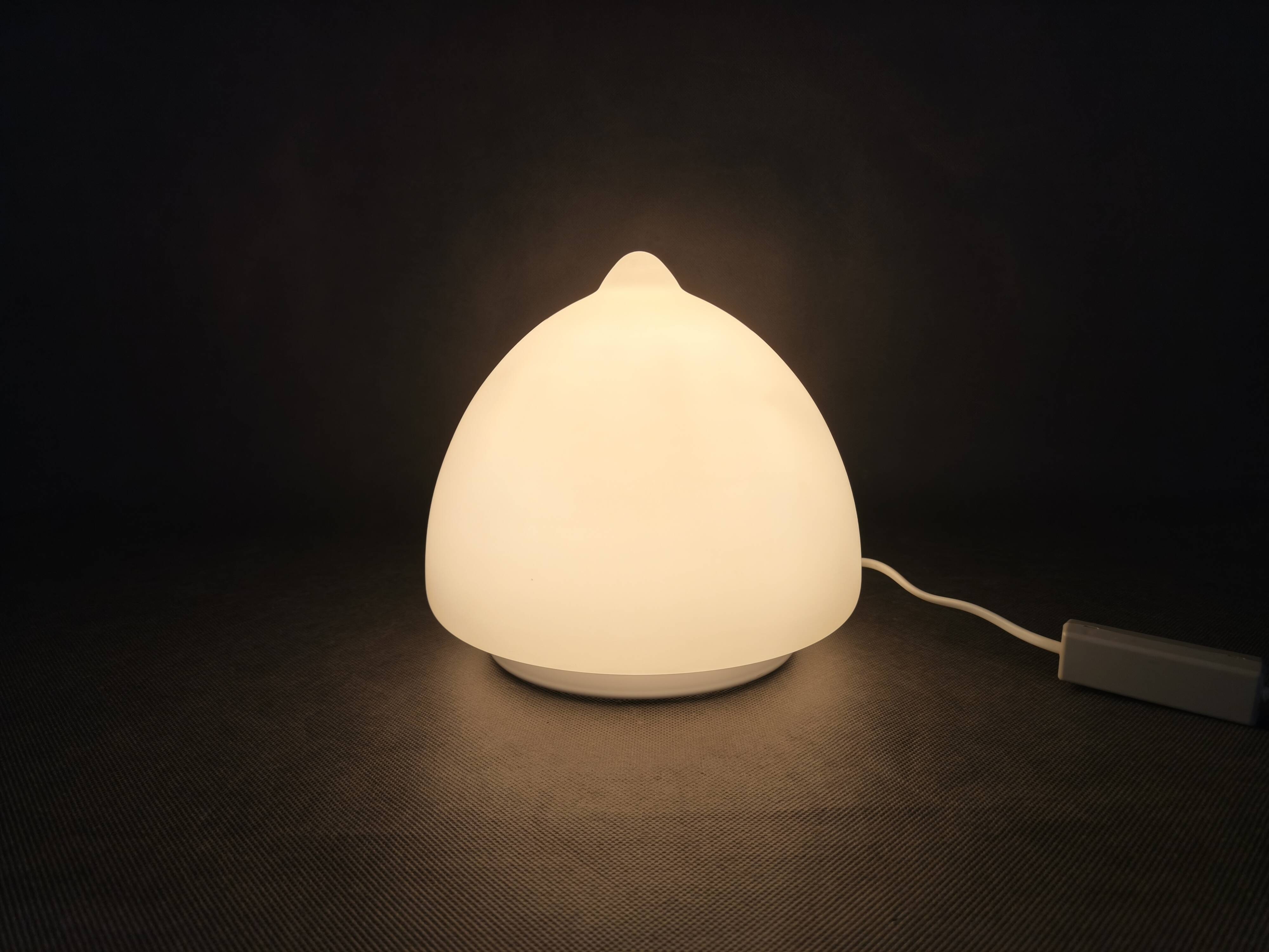 Pair of Czech Opaline Glass Sculptural Table Lamps, 1970s