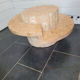 Round stone coffee table by Magnussen Ponte