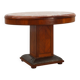 Oval Art Deco Side Table in Walnut with Marble Top by De Coene, Belgium