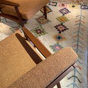 Vintage Scandinavian armchair "Theodor" in terracotta boucle.