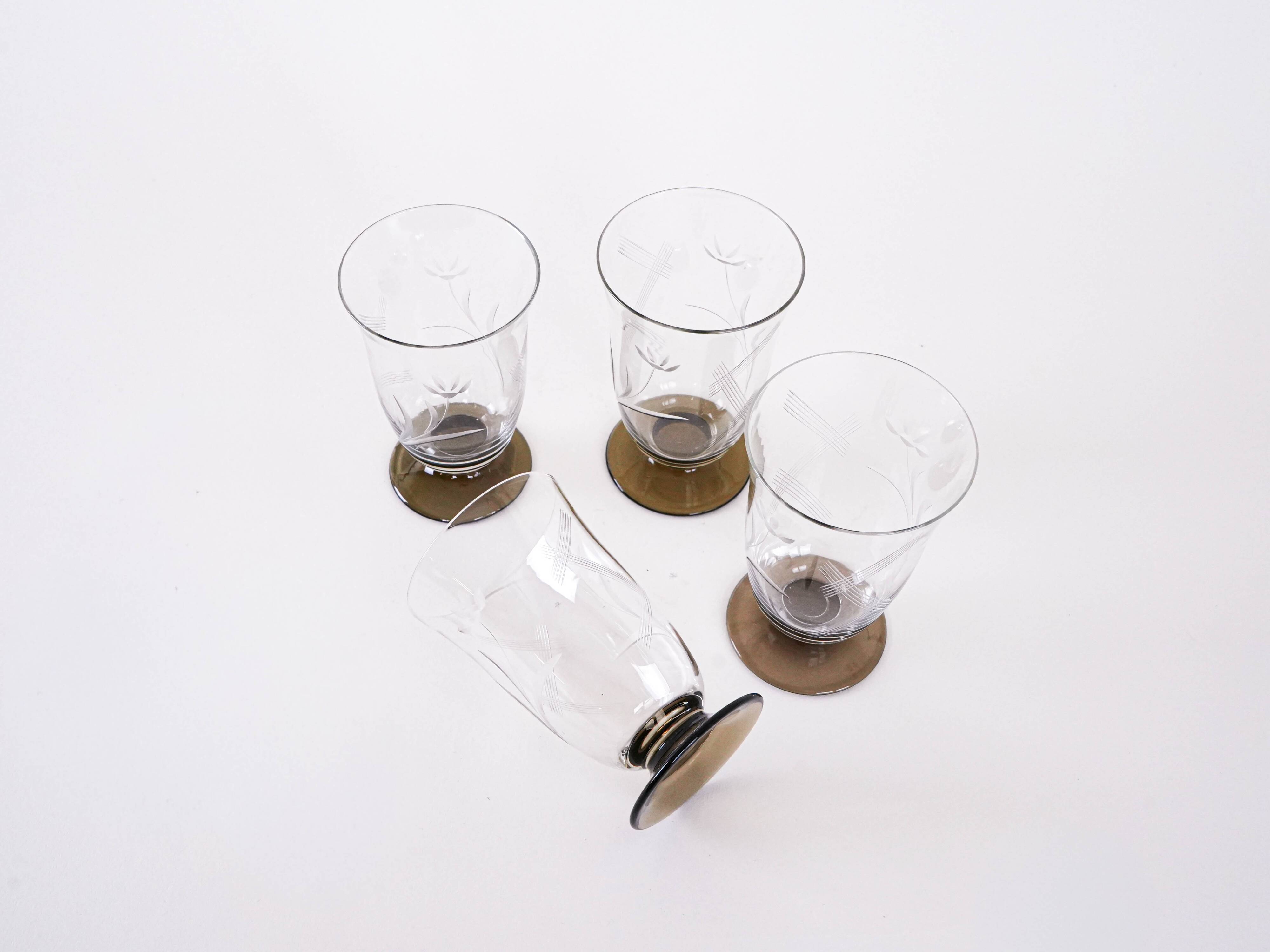 Set of four glasses, Danish design, 1970s, manufactured in Denmark