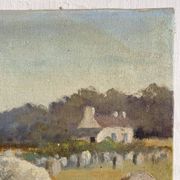 Oil on canvas landscape of Brittany by Lucien Ferriot, Dolmens.