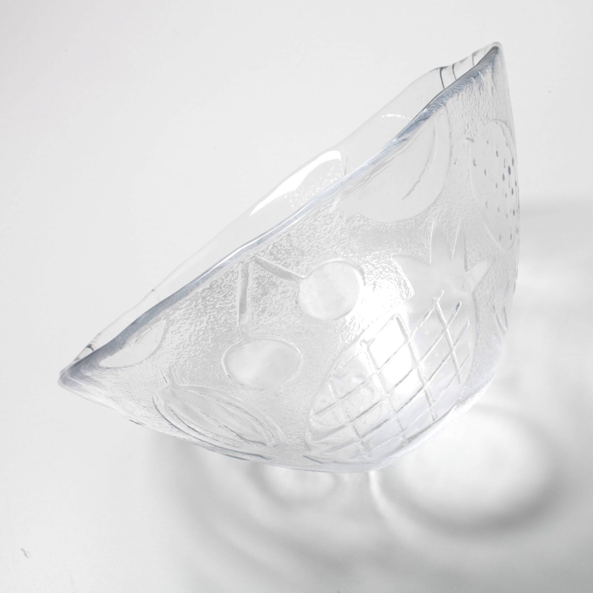 Vintage Kosta Boda Tropic Glass Fruit Bowl, Scandinavian Fruit Design 1989