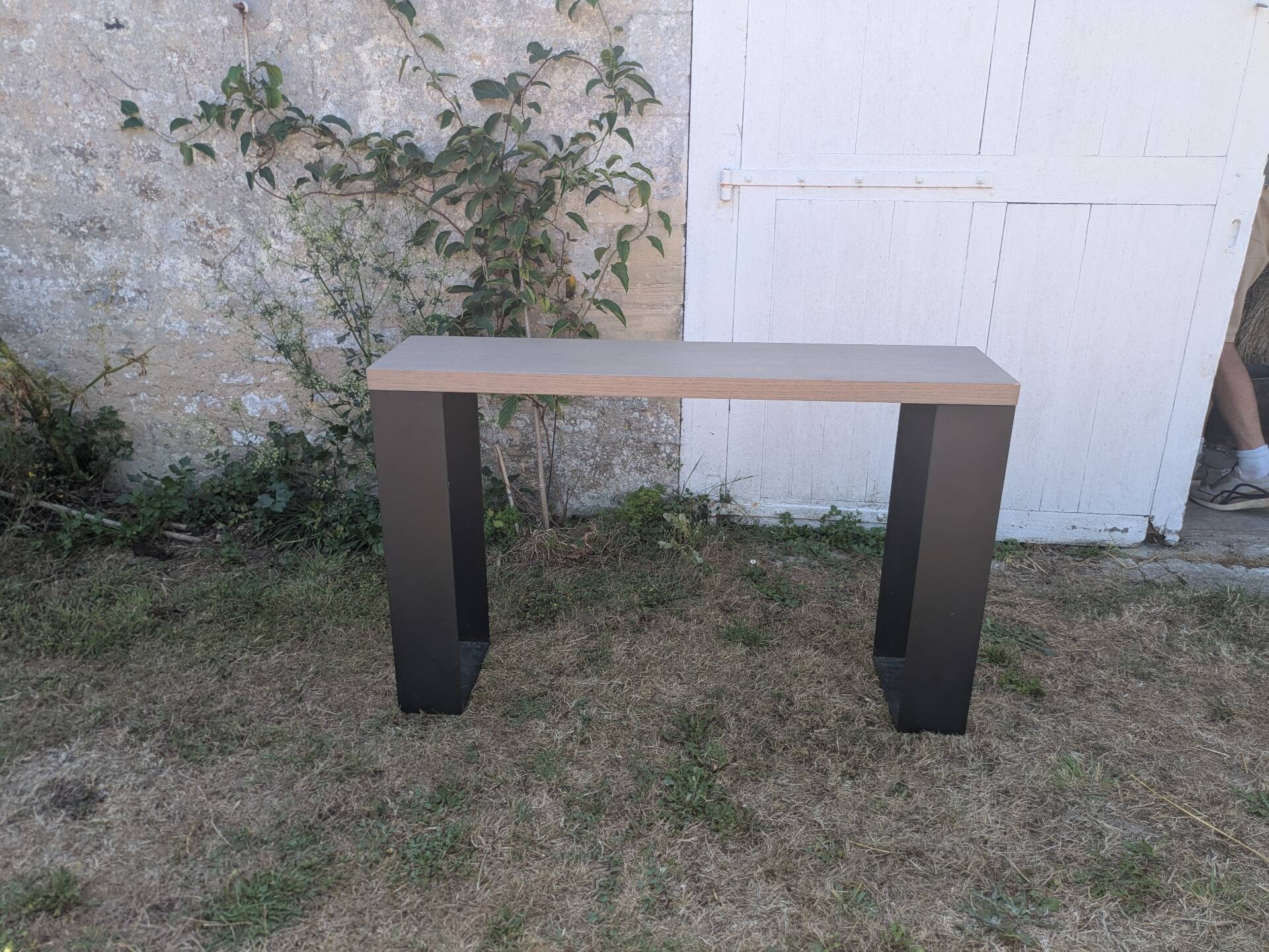 Solid wood and wrought iron console PH Collection