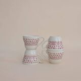 Set of 4 red ceramic mugs