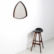 Thomas Poss Eferfolger wall mirror in rosewood triangular Denmark 1960