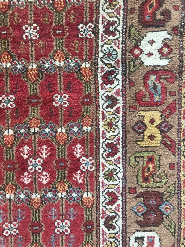 Old persian rug kurdish hallway  120 x 388 cm