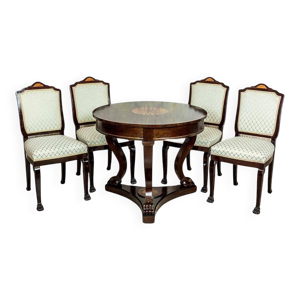 table ronde avec chaises - ensemble