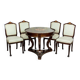 Table ronde avec chaises rembourrées, années 1950, ensemble de 5