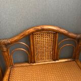 2-seater rattan bed and 2 bedsides
