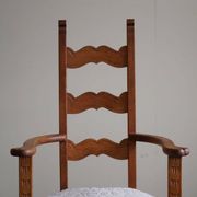 Classic Oak Armchair with Lambswool Upholstery, Mid-Century Danish, 1950s