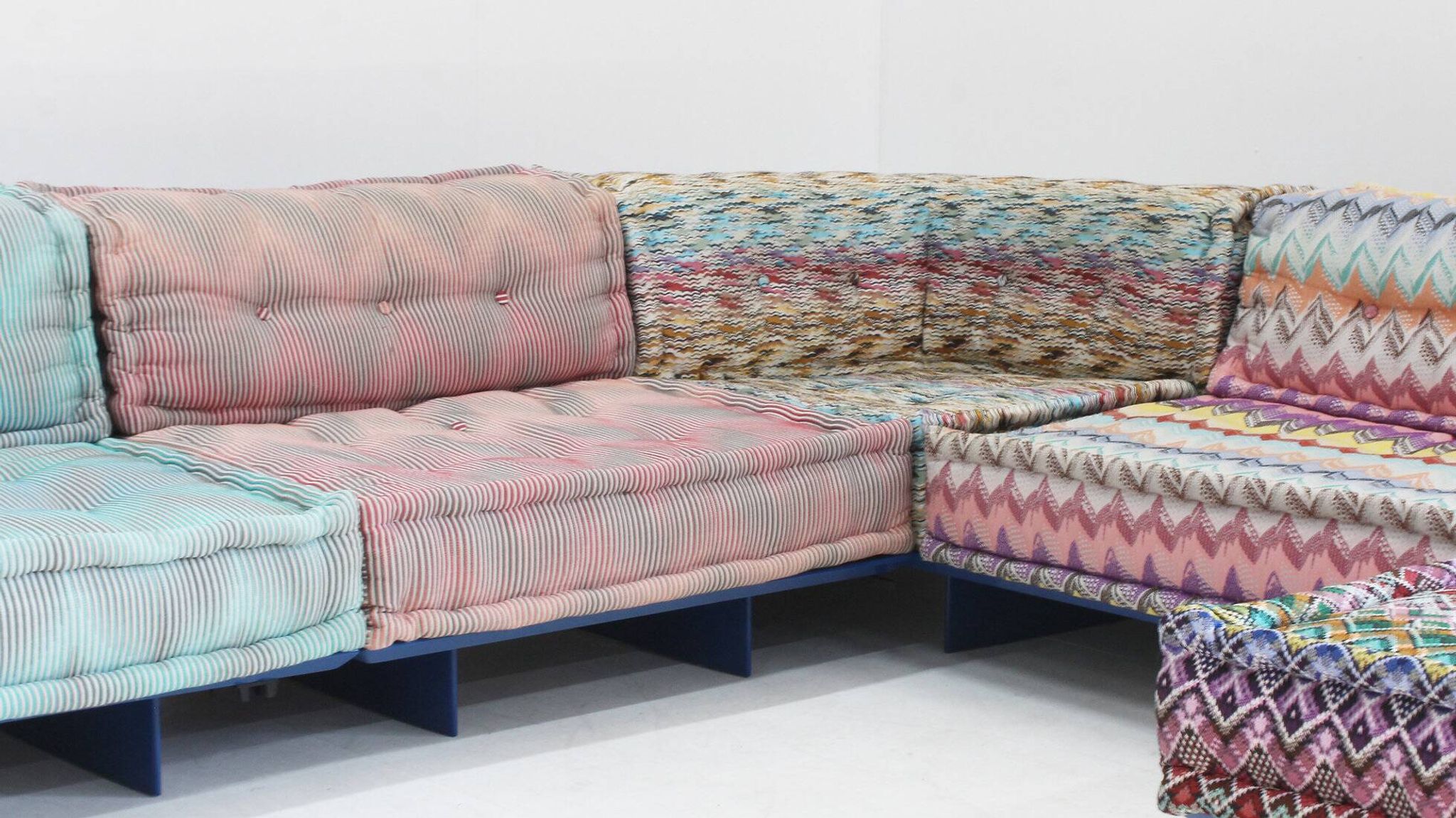 Roche Bobois Mah Jong sofa Missoni design by Hans Hopfer with platform