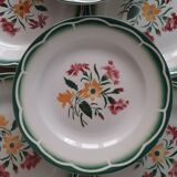 Series of 10 plates flowery Sarreguemines