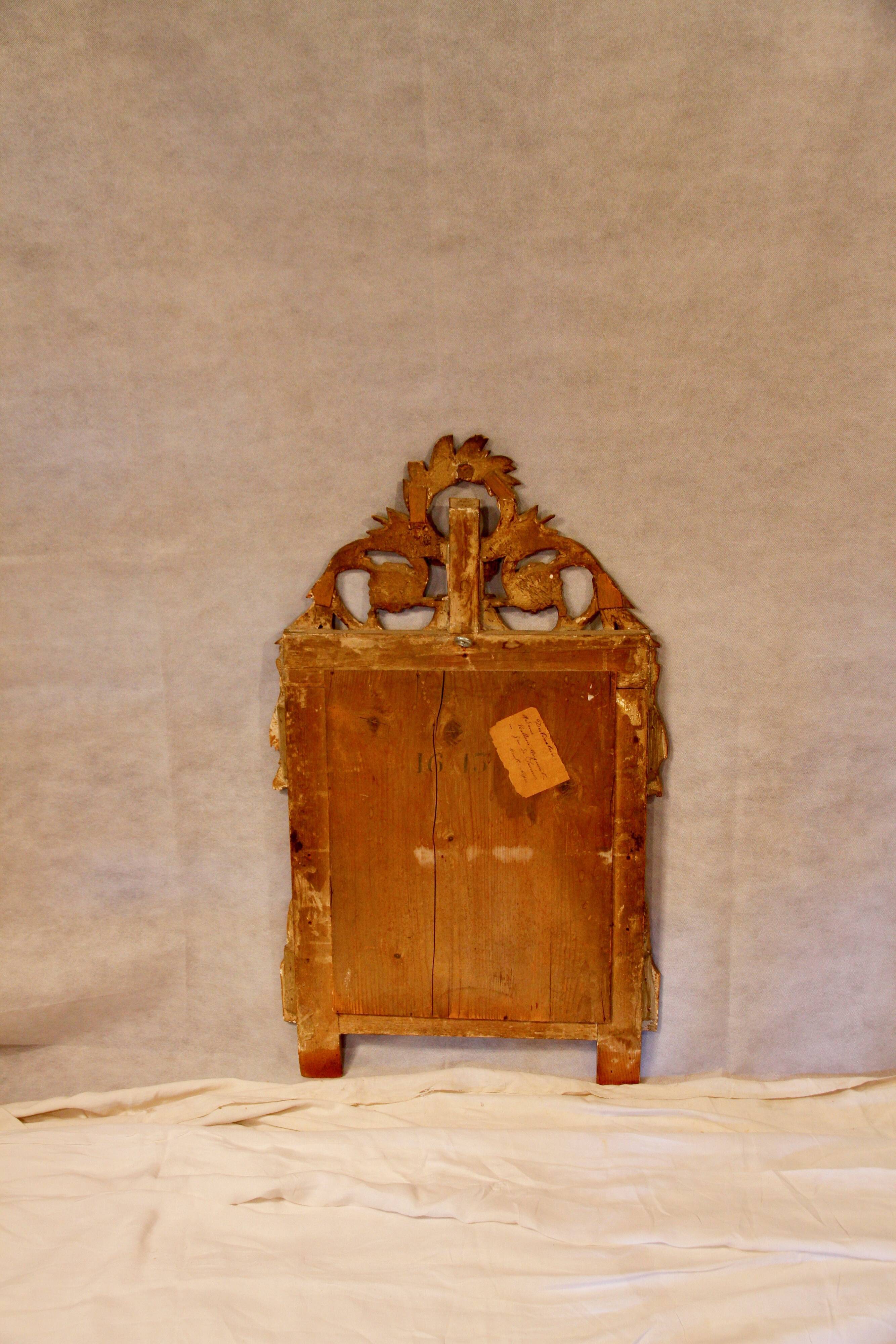 Small mirror wood golden period Louis XVI 90x52cm