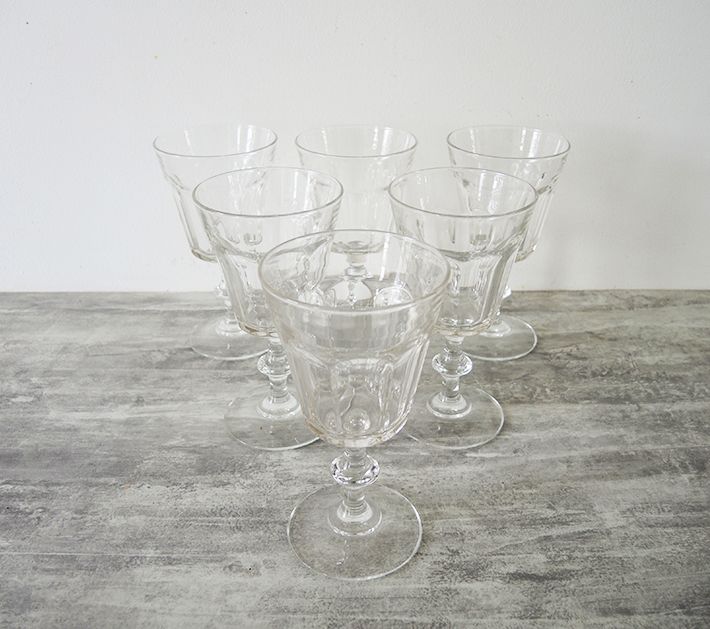 6 stemmed glasses arc france style xviii h 15,7 cm