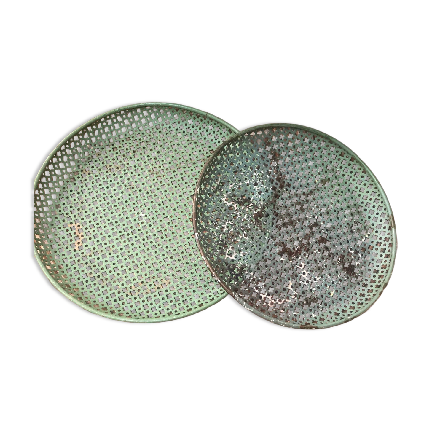 Two round trays by Mathieu Mategot
