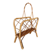 Vintage rattan magazine rack