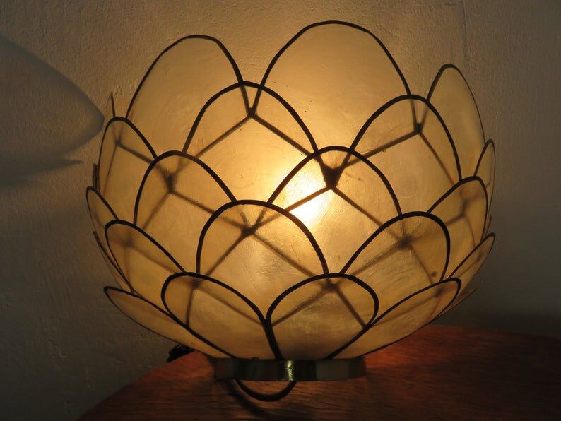 Mother-of-pearl wall " lotus flower " 70s 80s