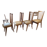 Suite de 4 chaises 1950