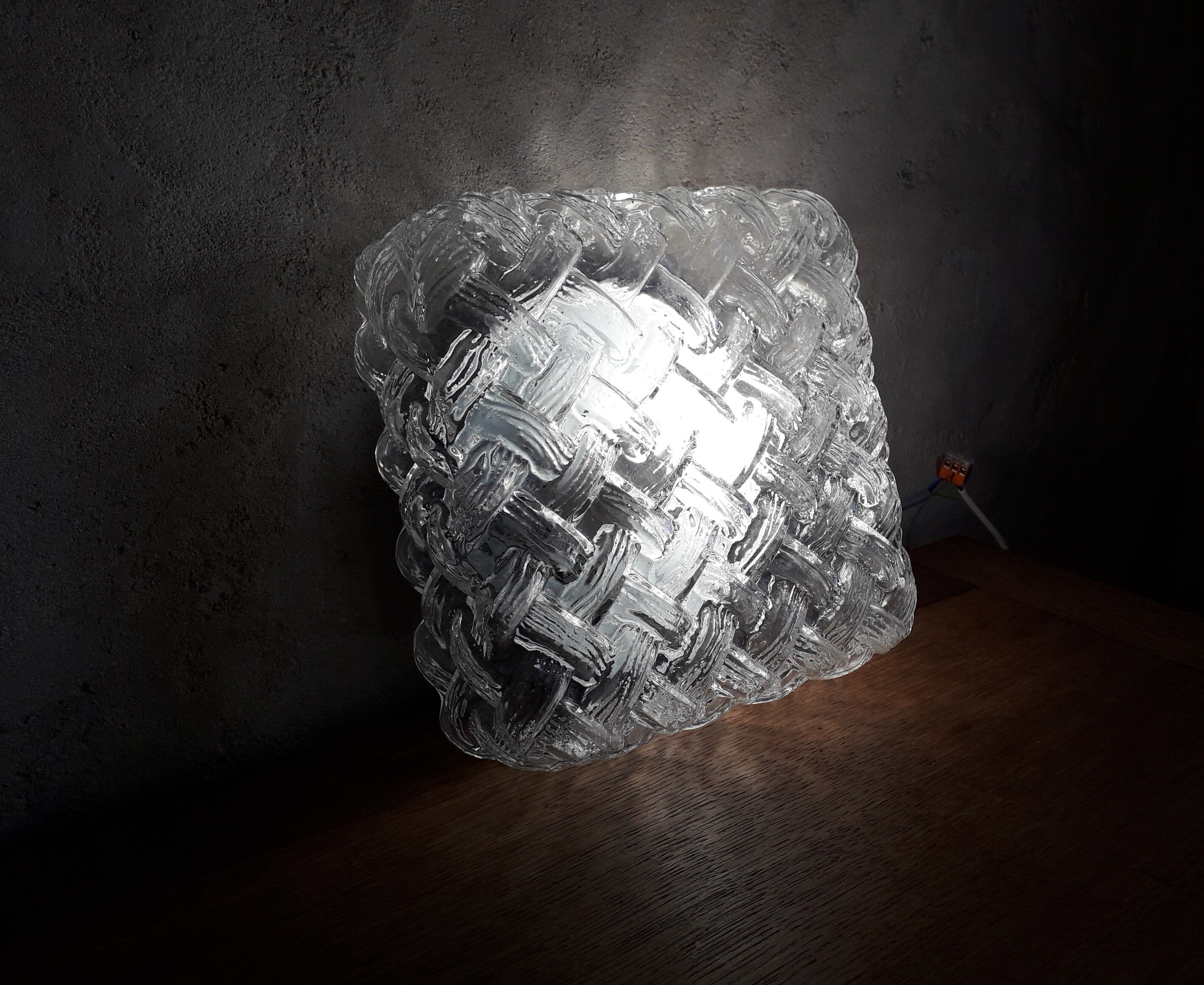 Plafonnier en verre vintage