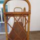 Bookcase, rattan shelf, 70s