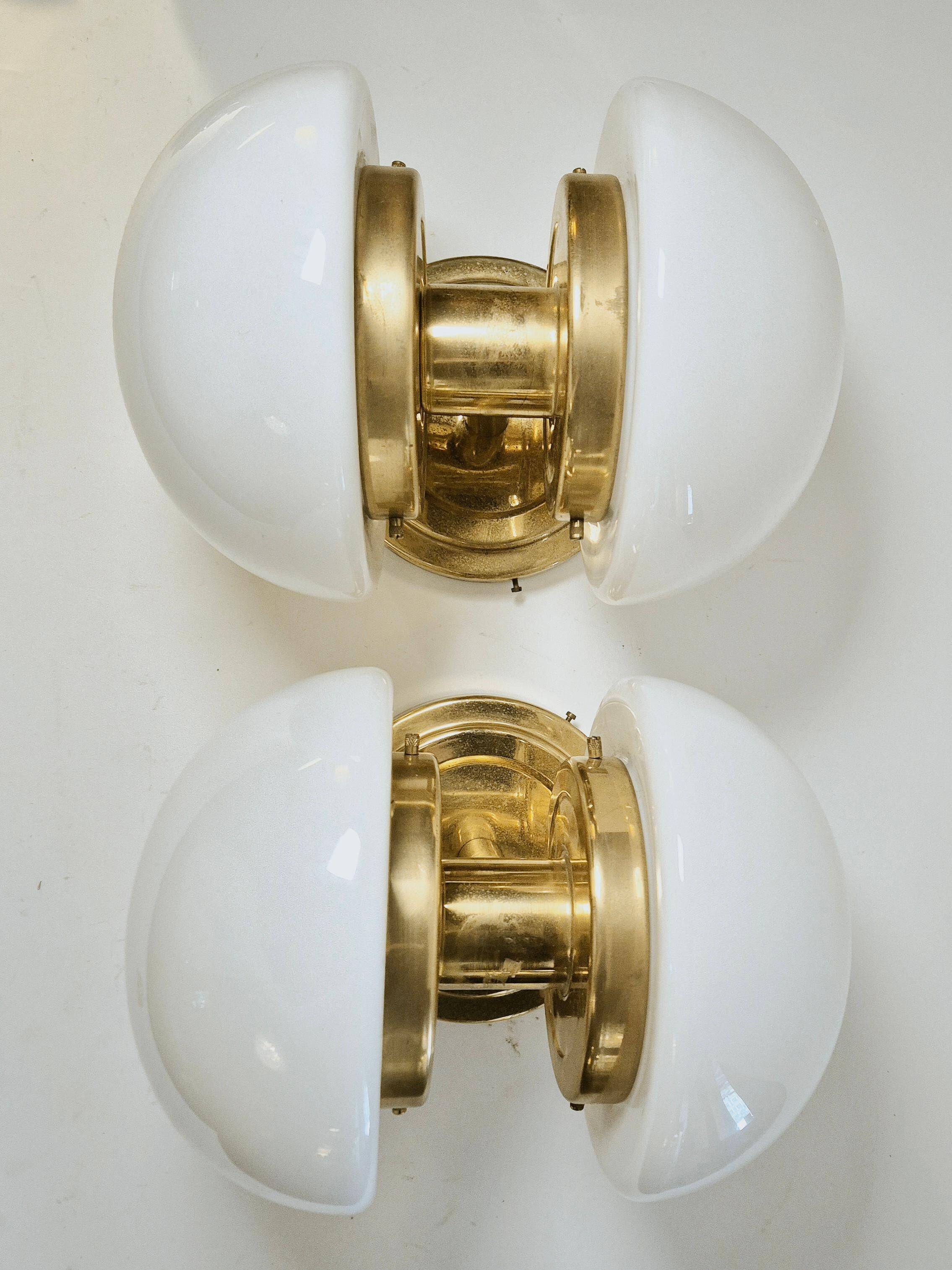 Wall/ceiling lamp in brass model "BAU" by Klaus Michalik, Midcentury.
